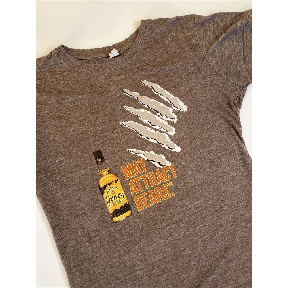 Tultex Shirt, Womens Med, Gray, Jim Beam Honey May Attract Bears
